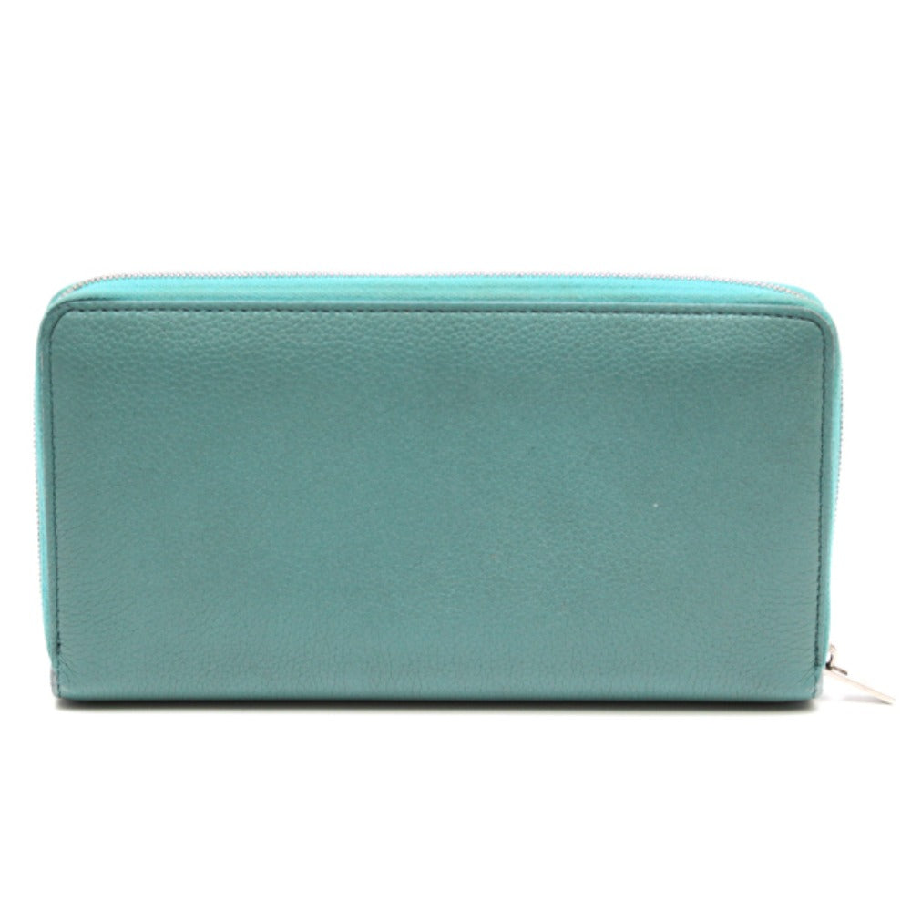 CELINE Long Wallet Purse leather Green type leather Women Used Authentic