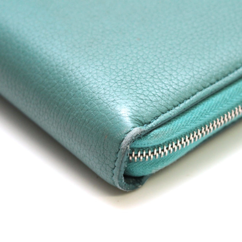 CELINE Long Wallet Purse leather Green type leather Women Used Authentic