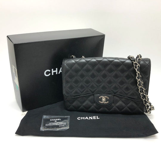 CHANEL Shoulder Bag A28600 Caviar skin black Matrasse 30 Women Used Authentic