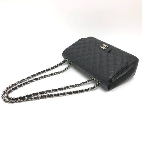 CHANEL Shoulder Bag A28600 Caviar skin black Matrasse 30 Women Used Authentic