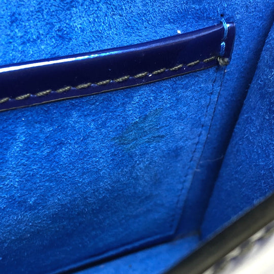 Dior Shoulder Bag Enamel / leather gunmetal blue Jadior
