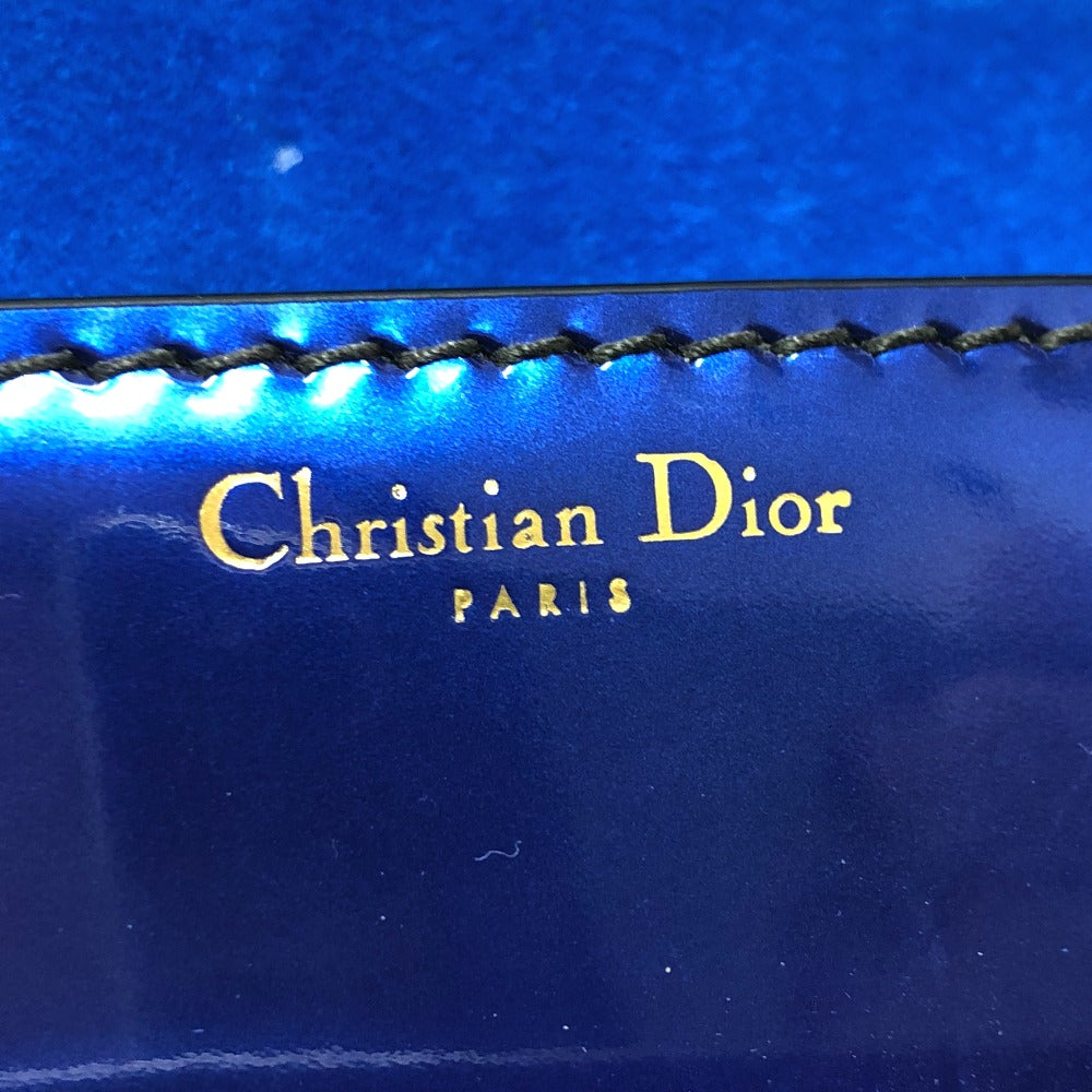 Dior Shoulder Bag Enamel / leather gunmetal blue Jadior