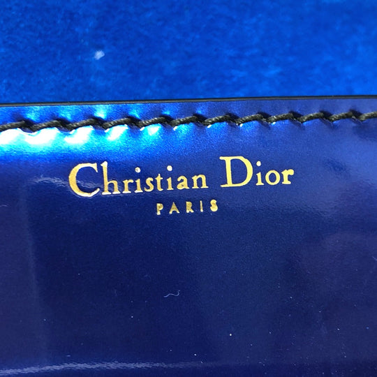 Dior Shoulder Bag Enamel / leather gunmetal blue Jadior