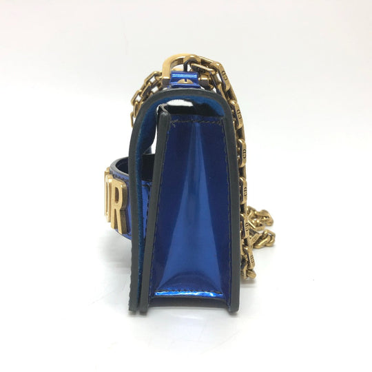 Dior Shoulder Bag Enamel / leather gunmetal blue Jadior