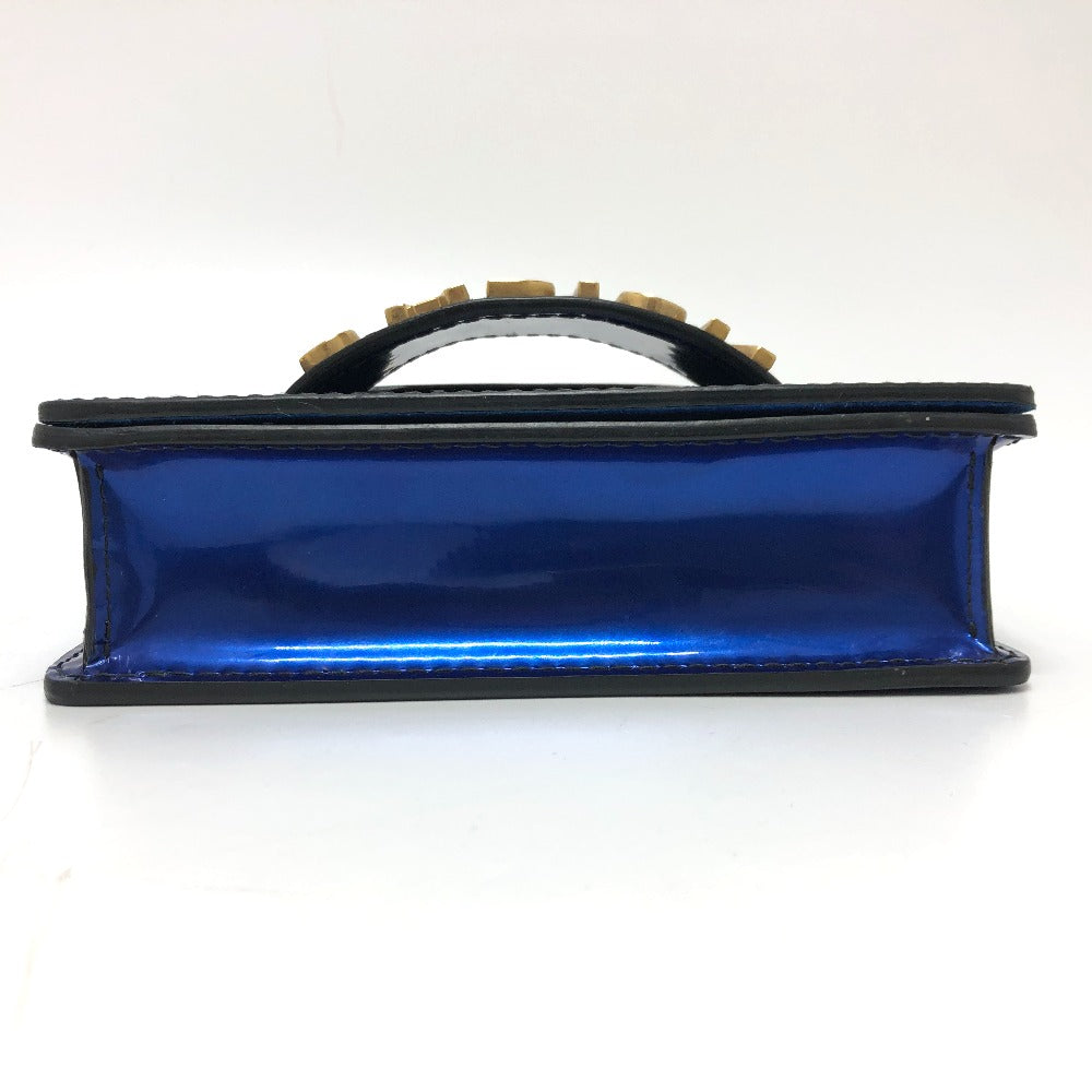 Dior Shoulder Bag Enamel / leather gunmetal blue Jadior