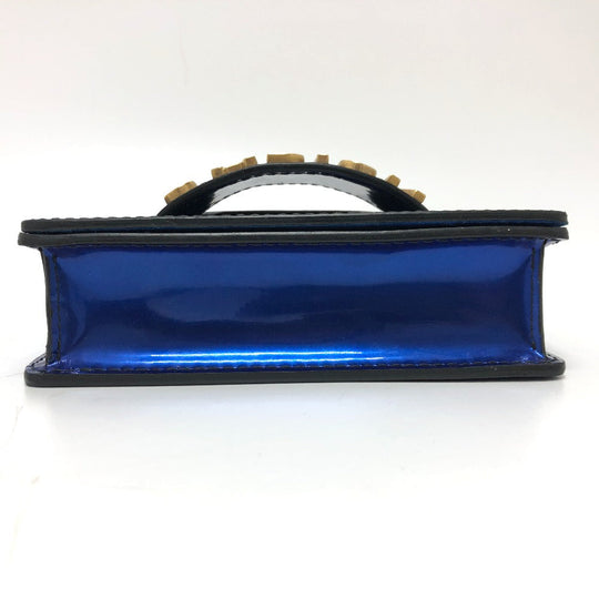 Dior Shoulder Bag Enamel / leather gunmetal blue Jadior