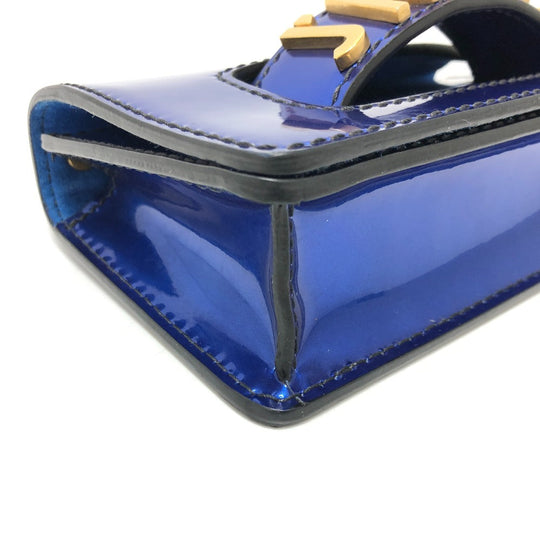 Dior Shoulder Bag Enamel / leather gunmetal blue Jadior