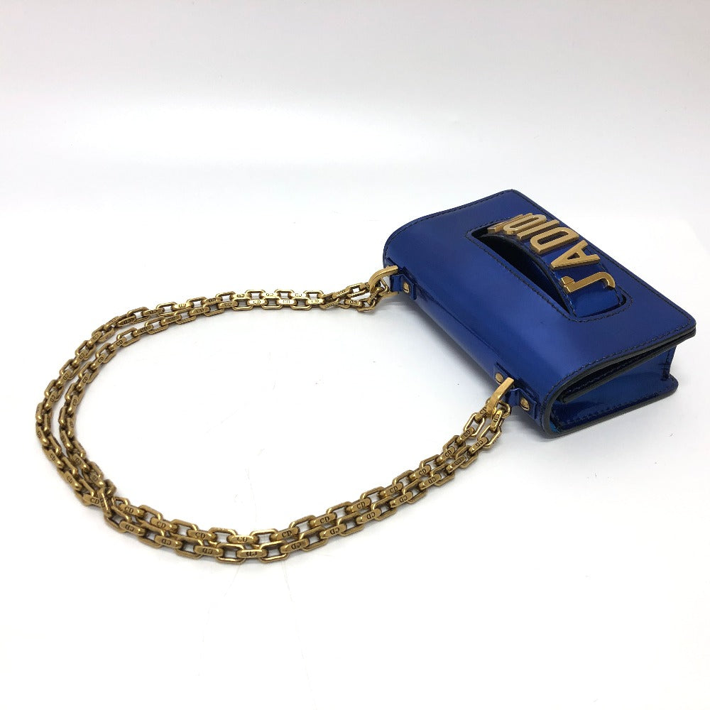 Dior Shoulder Bag Enamel / leather gunmetal blue Jadior