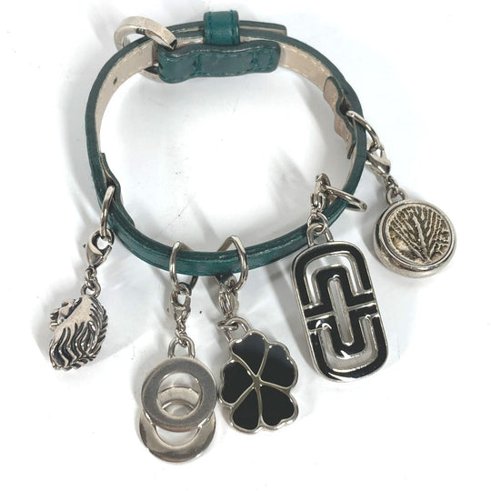 BVLGARI bracelet leather green Bvlgari Bvlgari logo 5 Icon Charms