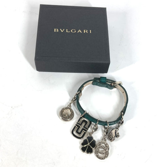 BVLGARI bracelet leather green Bvlgari Bvlgari logo 5 Icon Charms