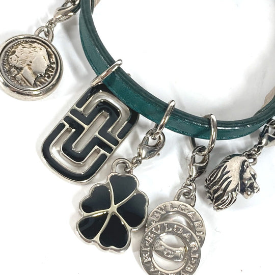BVLGARI bracelet leather green Bvlgari Bvlgari logo 5 Icon Charms
