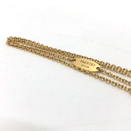 LOUIS VUITTON Necklace M63181 metal Gold x Black LV circle Essential V