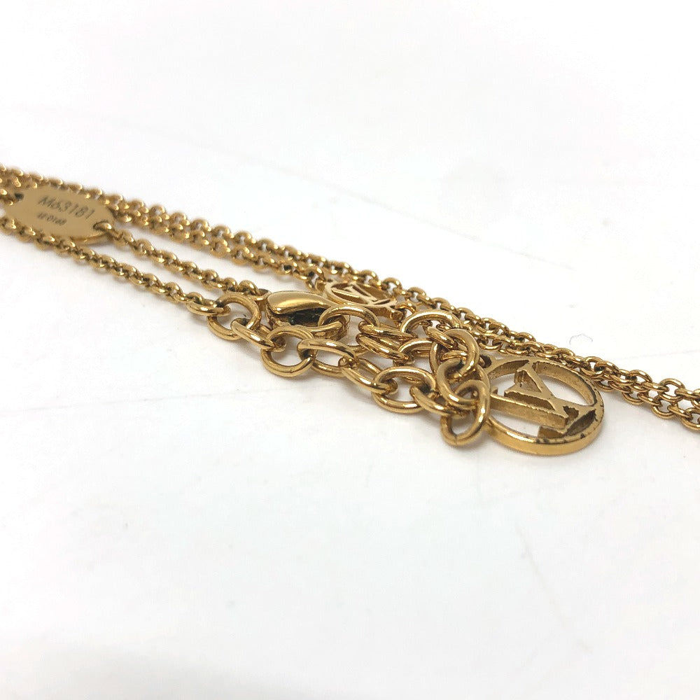 LOUIS VUITTON Necklace M63181 metal Gold x Black LV circle Essential V
