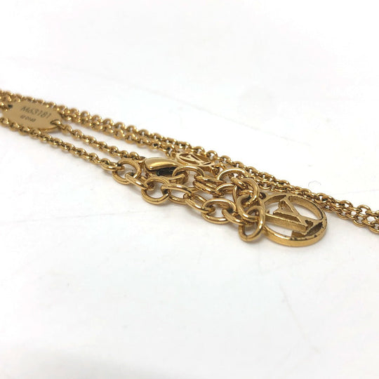 LOUIS VUITTON Necklace M63181 metal Gold x Black LV circle Essential V