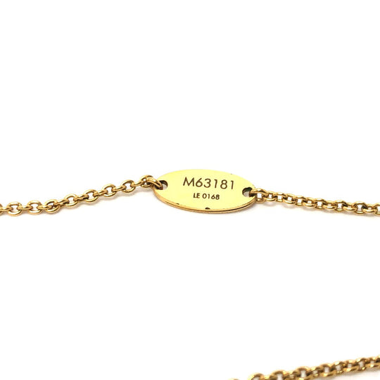 LOUIS VUITTON Necklace M63181 metal Gold x Black LV circle Essential V