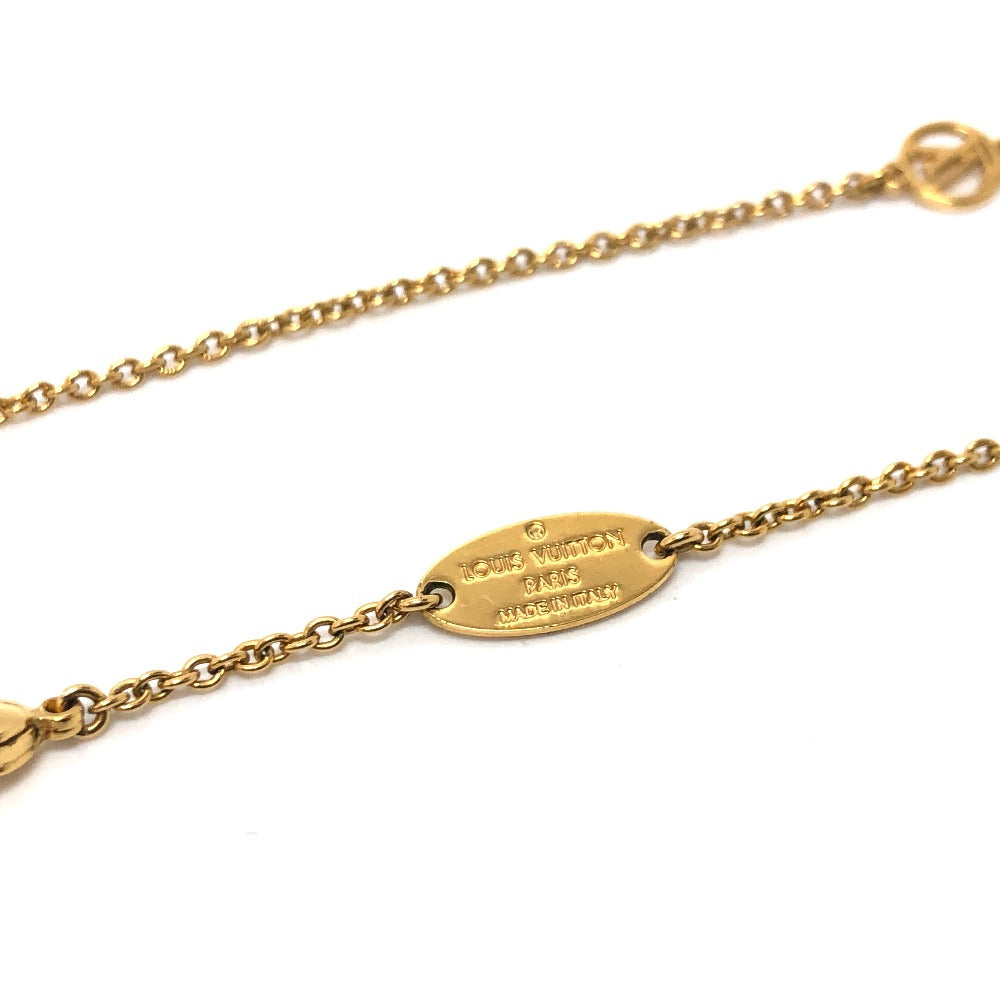 LOUIS VUITTON Necklace M63181 metal Gold x Black LV circle Essential V