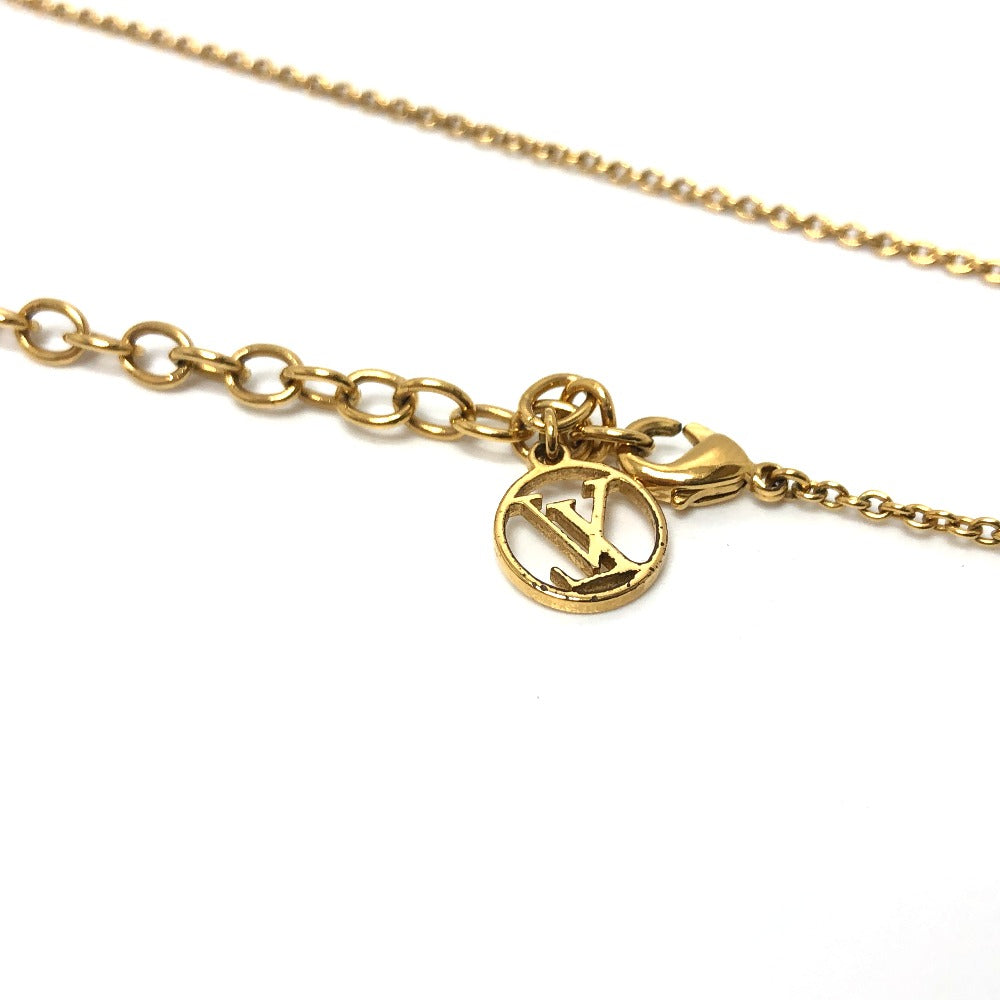 LOUIS VUITTON Necklace M63181 metal Gold x Black LV circle Essential V