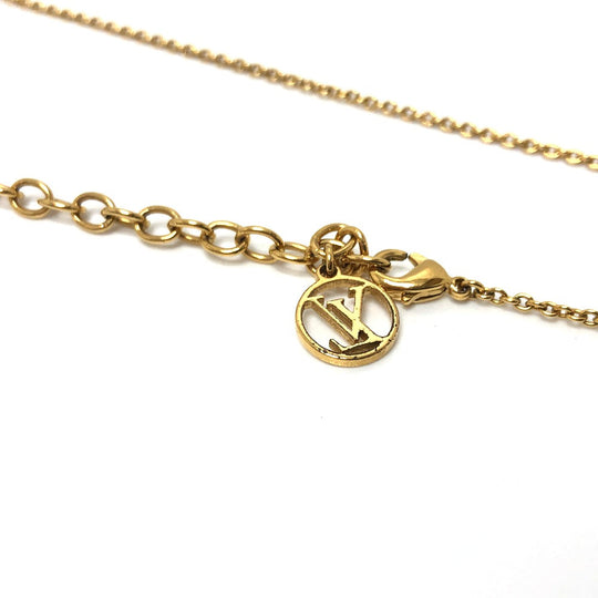 LOUIS VUITTON Necklace M63181 metal Gold x Black LV circle Essential V