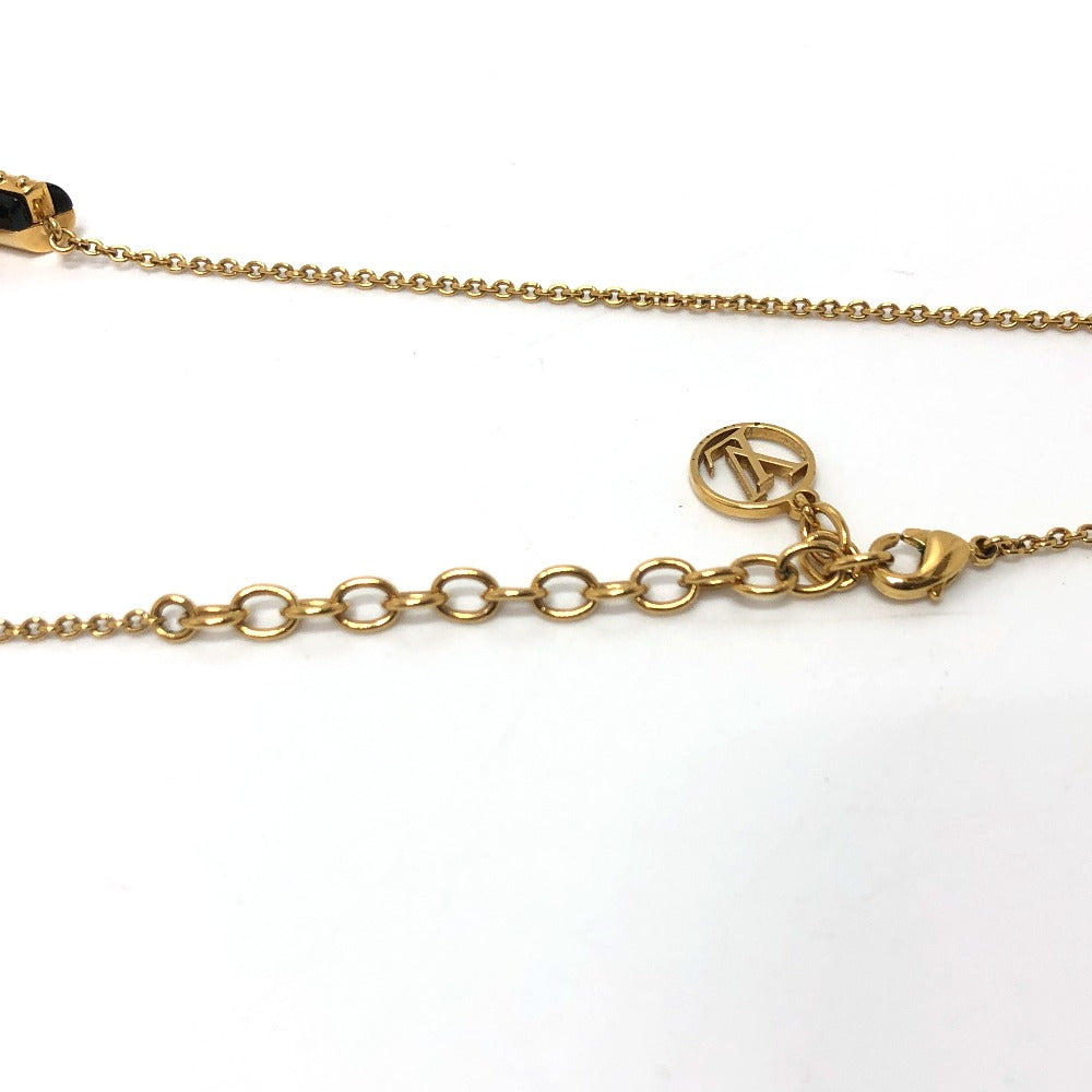 LOUIS VUITTON Necklace M63181 metal Gold x Black LV circle Essential V