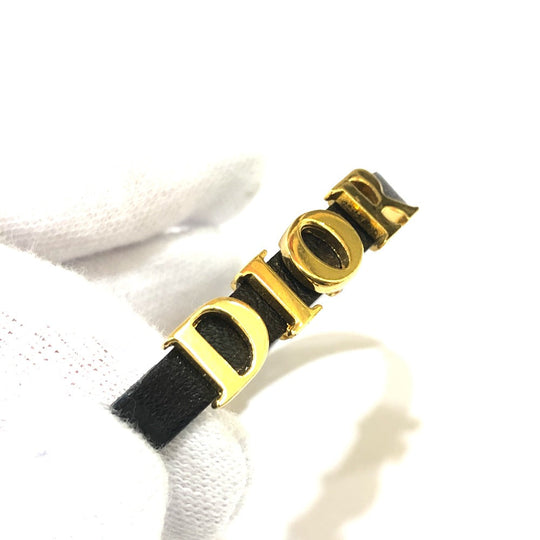 Dior bracelet Metal, Leather black logo