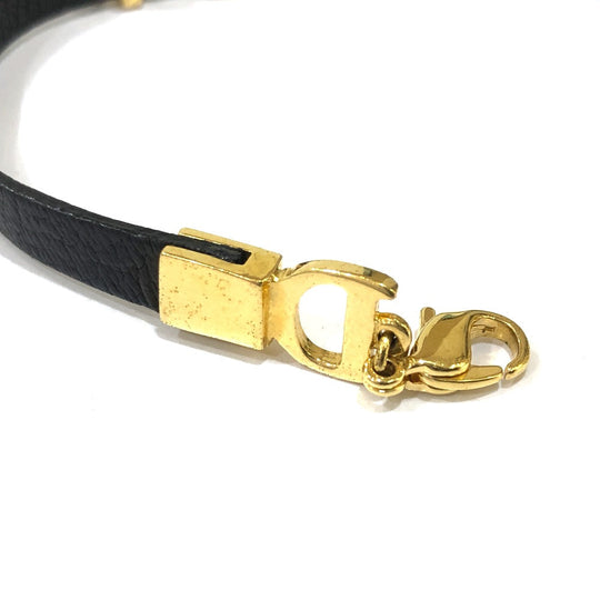 Dior bracelet Metal, Leather black logo