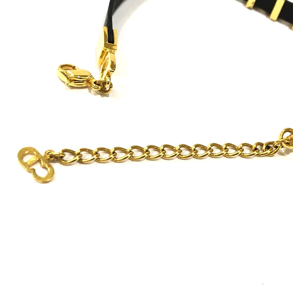 Dior bracelet Metal, Leather black logo