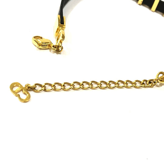 Dior bracelet Metal, Leather black logo