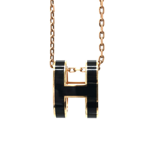 HERMES Necklace metal black Pop ash
