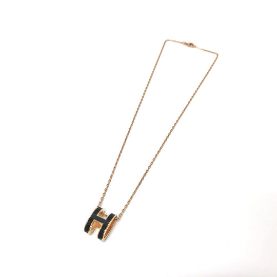 HERMES Necklace metal black Pop ash