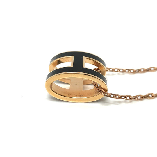 HERMES Necklace metal black Pop ash