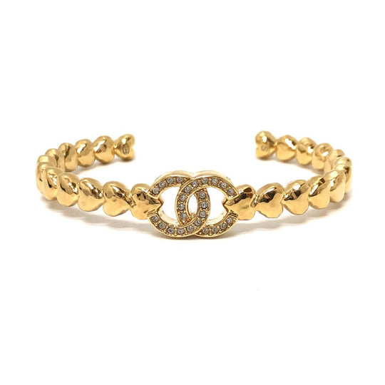 CHANEL Bangle B23P metal gold COCO Mark rhinestone Women S Used Authentic