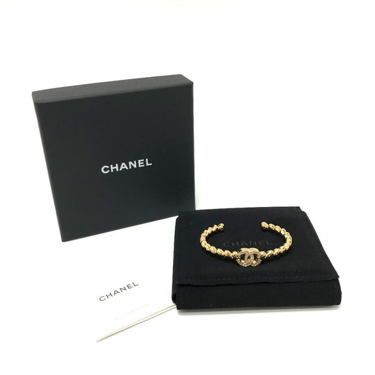 CHANEL Bangle B23P metal gold COCO Mark rhinestone Women S Used Authentic