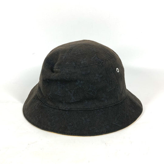 LOUIS VUITTON hat M76209 Cotton, Polyester black Hat Hat Bucket Hat Bob Hat Chapo Monogram Denim 60