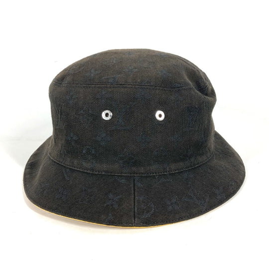 LOUIS VUITTON hat M76209 Cotton, Polyester black Hat Hat Bucket Hat Bob Hat Chapo Monogram Denim 60