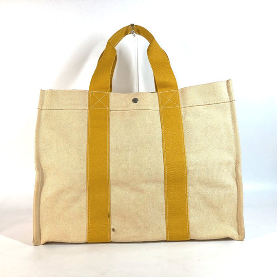 HERMES Shoulder Bag canvas yellow Bora Bora GM
