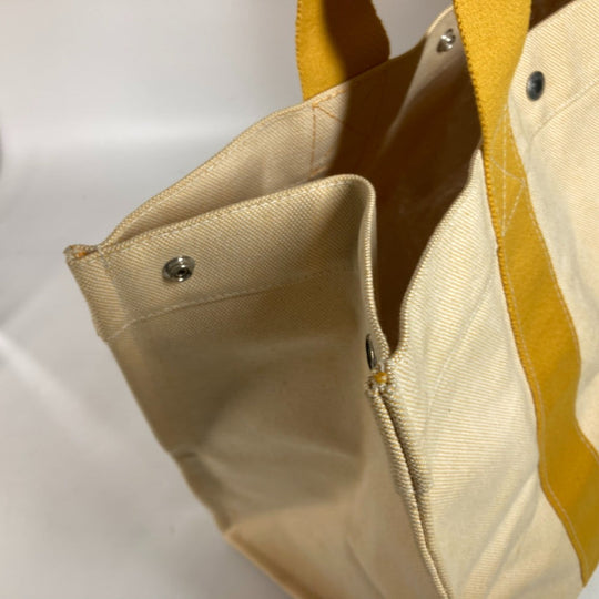 HERMES Shoulder Bag canvas yellow Bora Bora GM