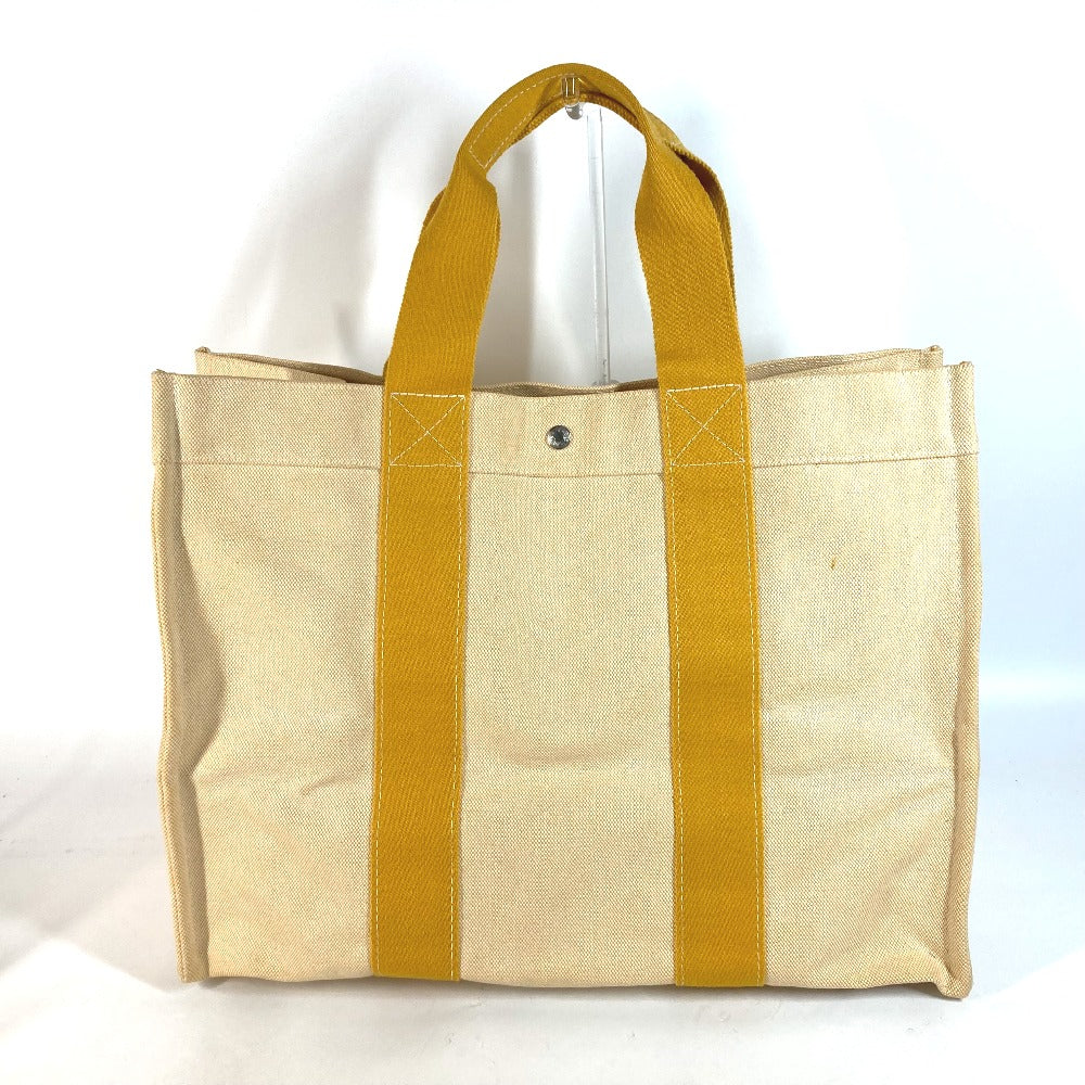 HERMES Shoulder Bag canvas yellow Bora Bora GM