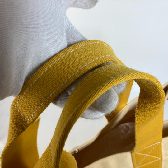 HERMES Shoulder Bag canvas yellow Bora Bora GM