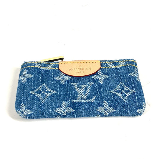 LOUIS VUITTON Coin case M82961 Monogram denim canvas blue LV Remix Monogram Denim Card Key case Key holder Pochette Cle Women Used Authentic