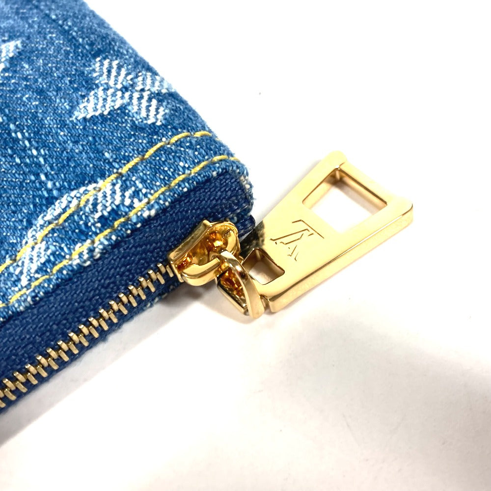LOUIS VUITTON Coin case M82961 Monogram denim canvas blue LV Remix Monogram Denim Card Key case Key holder Pochette Cle Women Used Authentic