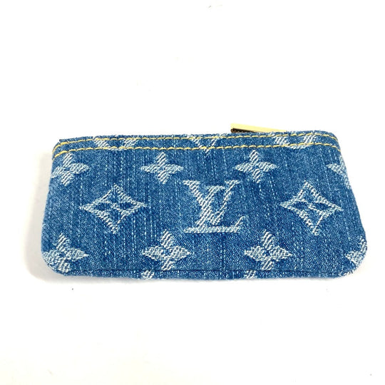 LOUIS VUITTON Coin case M82961 Monogram denim canvas blue LV Remix Monogram Denim Card Key case Key holder Pochette Cle Women Used Authentic