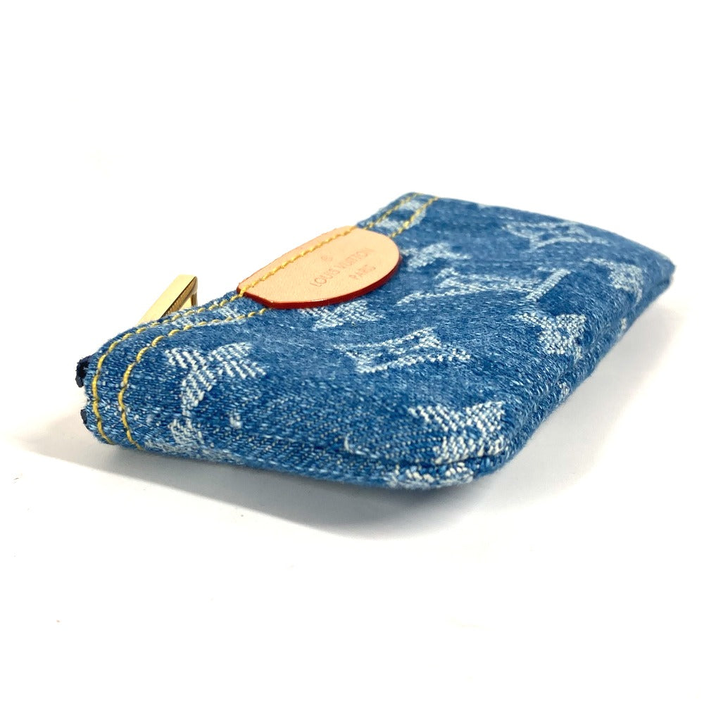 LOUIS VUITTON Coin case M82961 Monogram denim canvas blue LV Remix Monogram Denim Card Key case Key holder Pochette Cle Women Used Authentic