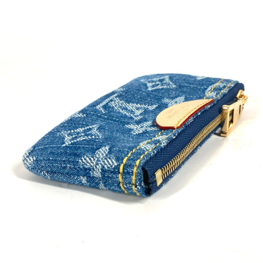 LOUIS VUITTON Coin case M82961 Monogram denim canvas blue LV Remix Monogram Denim Card Key case Key holder Pochette Cle Women Used Authentic