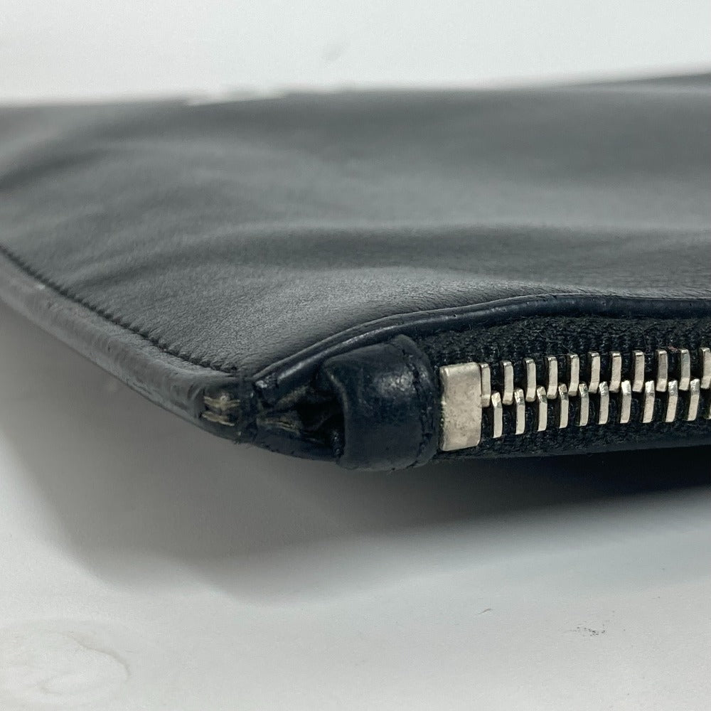 SAINT LAURENT PARIS Clutch bag 397294 leather black logo mens Used Authentic