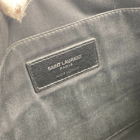 SAINT LAURENT PARIS Clutch bag 397294 leather black logo mens Used Authentic