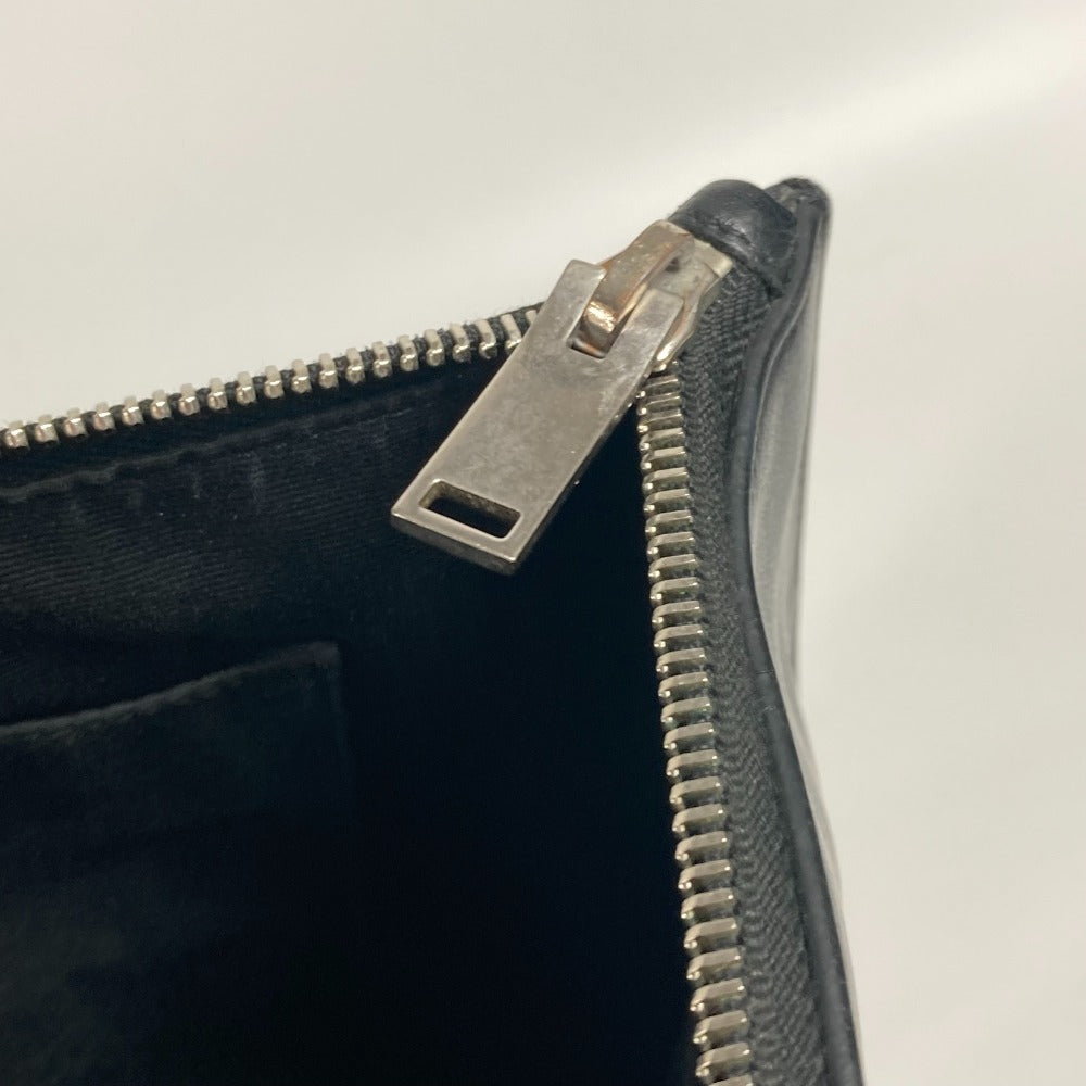 SAINT LAURENT PARIS Clutch bag 397294 leather black logo mens Used Authentic