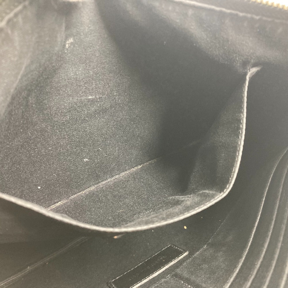 SAINT LAURENT PARIS Clutch bag 397294 leather black logo mens Used Authentic