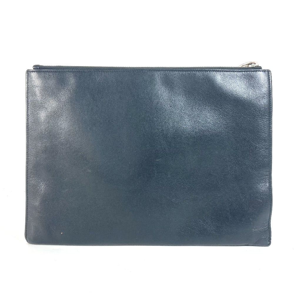 SAINT LAURENT PARIS Clutch bag 397294 leather black logo mens Used Authentic