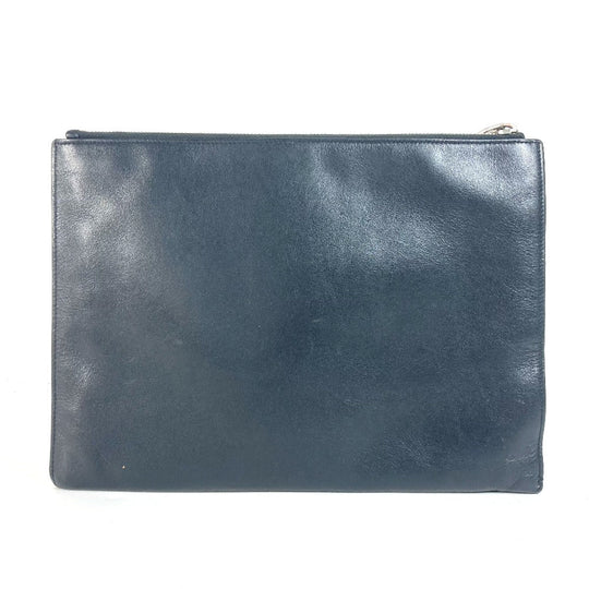 SAINT LAURENT PARIS Clutch bag 397294 leather black logo mens Used Authentic