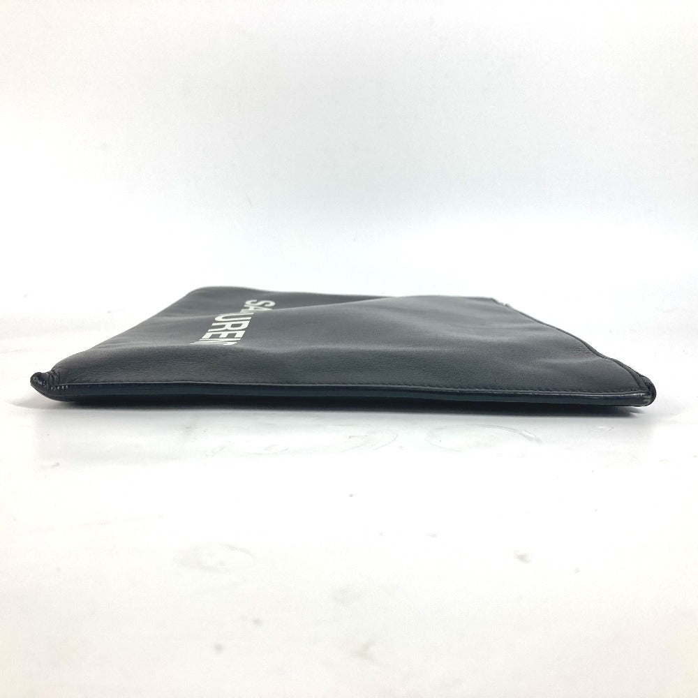 SAINT LAURENT PARIS Clutch bag 397294 leather black logo mens Used Authentic
